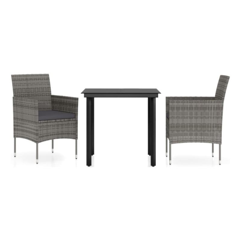 vidaXL Garden Dining Set in Gray and Black
