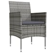 vidaXL PE Rattan & Powder-Coated Steel Garden Dining Set in Gray