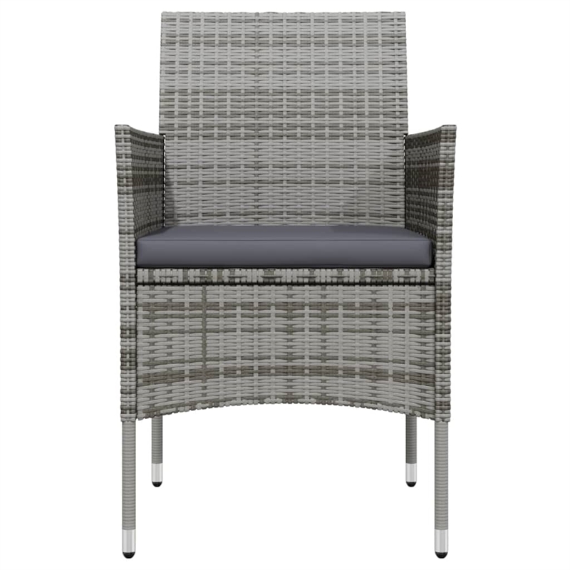 vidaXL PE Rattan & Powder-Coated Steel Garden Dining Set in Gray