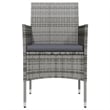 vidaXL PE Rattan & Powder-Coated Steel Garden Dining Set in Gray