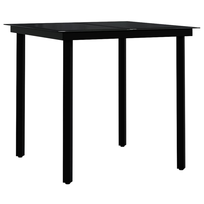 vidaXL Garden Dining Set in Gray and Black