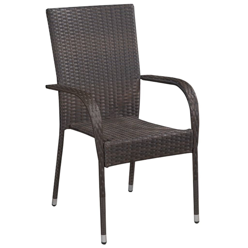 vidaXL Garden Dining Set in Brown and Black