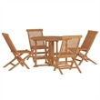vidaXL Solid Teak Wood Medium Foldable Outdoor Dining Set in Brown
