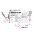 vidaXL Solid Teak Wood Medium Foldable Outdoor Dining Set in Brown
