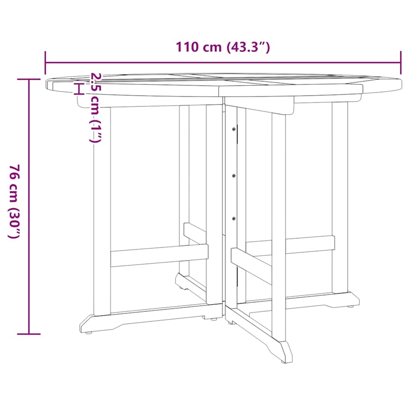 vidaXL Solid Teak Wood Medium Foldable Outdoor Dining Set in Brown