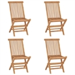 vidaXL Solid Teak Wood Medium Foldable Outdoor Dining Set in Brown