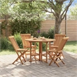 vidaXL Solid Teak Wood Medium Foldable Outdoor Dining Set in Brown