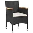vidaXL 3 Piece  Garden Dining Set in Black