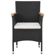 vidaXL 3 Piece  Garden Dining Set in Black