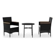 vidaXL 3 Piece  Garden Dining Set in Black