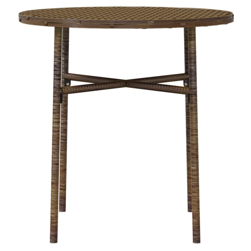 vidaXL PE Rattan/Powder-Coated Steel Medium Outdoor Dining Set in Brown
