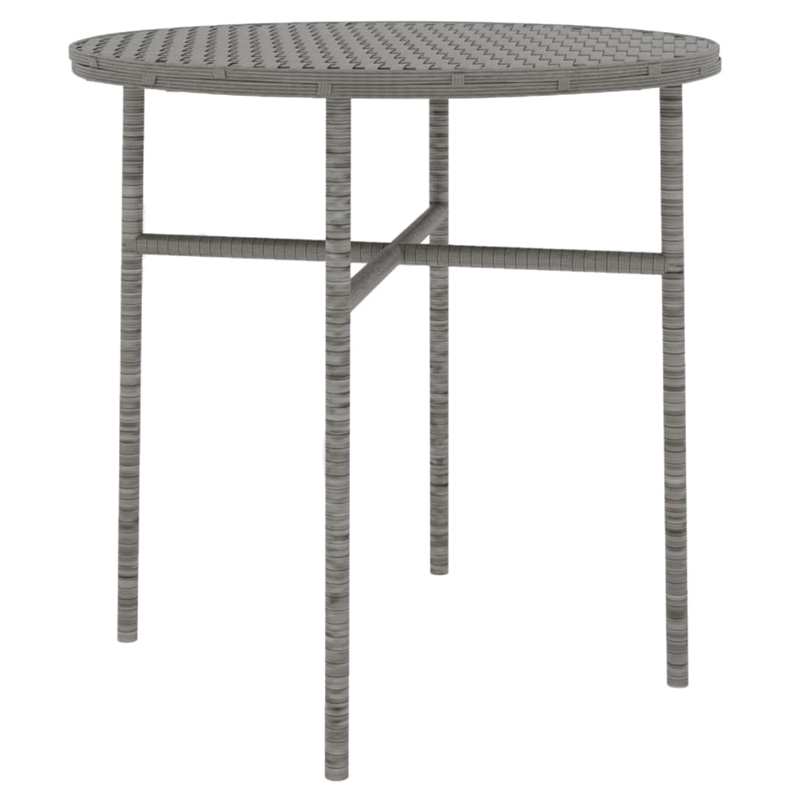 vidaXL Poly Rattan Compact Stackable Garden Dining Set in Gray