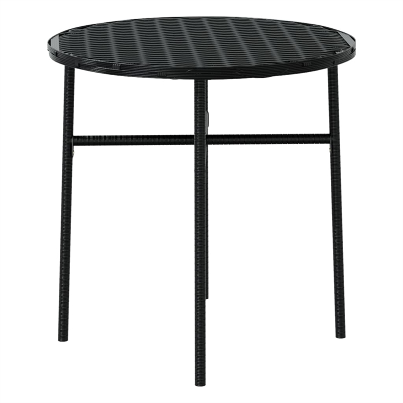 vidaXL PE Rattan Small Stackable Garden Dining Set in Black