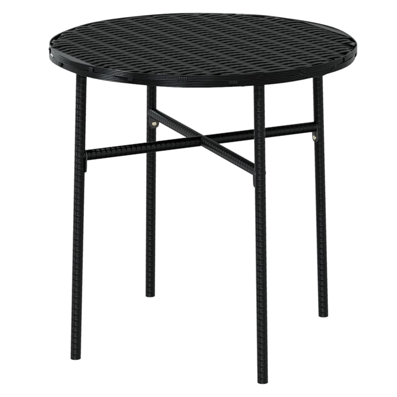 vidaXL PE Rattan Small Stackable Garden Dining Set in Black