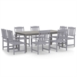 vidaXL Solid Acacia Wood Garden Dining Set in Gray