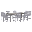 vidaXL Solid Acacia Wood Garden Dining Set in Gray