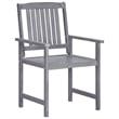 vidaXL Solid Acacia Wood Garden Dining Set in Gray