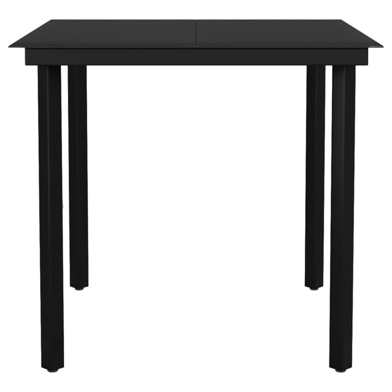 vidaXL Powder-Coated Steel Medium Garden Dining Set in Black