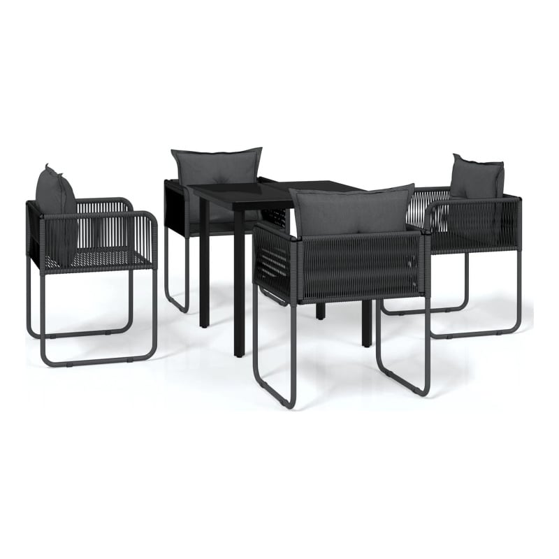 vidaXL Garden Dining Set in Black