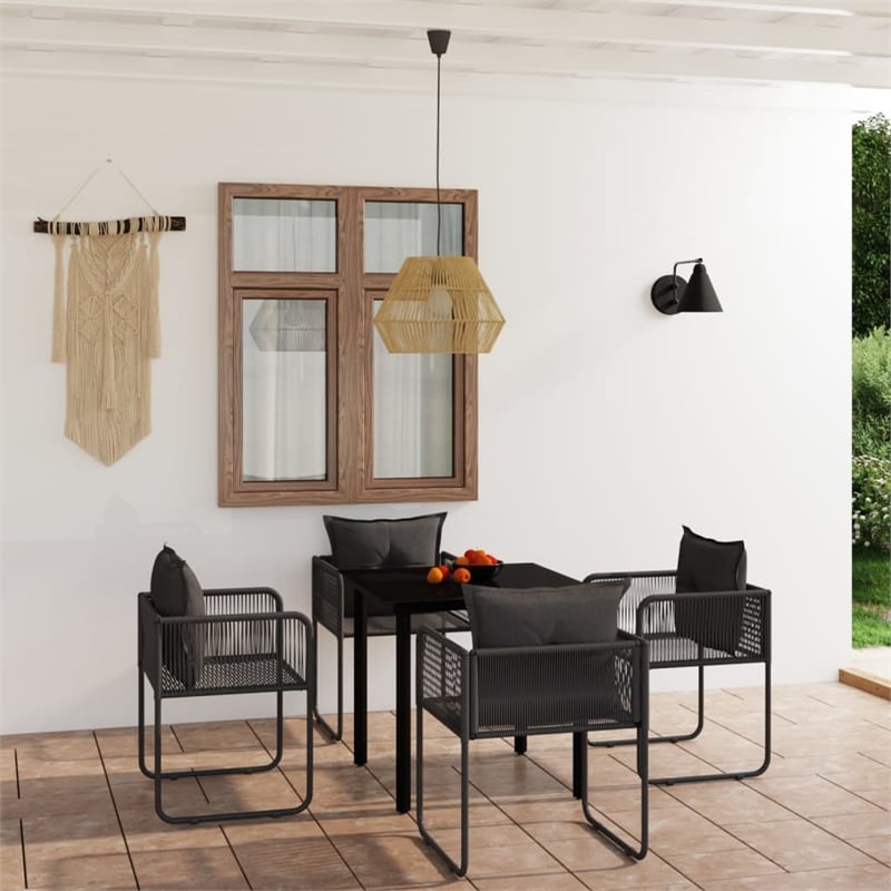 vidaXL Garden Dining Set in Black
