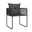 vidaXL Powder-Coated Steel & PE Rattan Large Garden Dining Set in Black