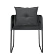 vidaXL Powder-Coated Steel/PE Rattan Garden Dining Set in Black