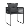 vidaXL Powder-Coated Steel/PE Rattan Garden Dining Set in Black