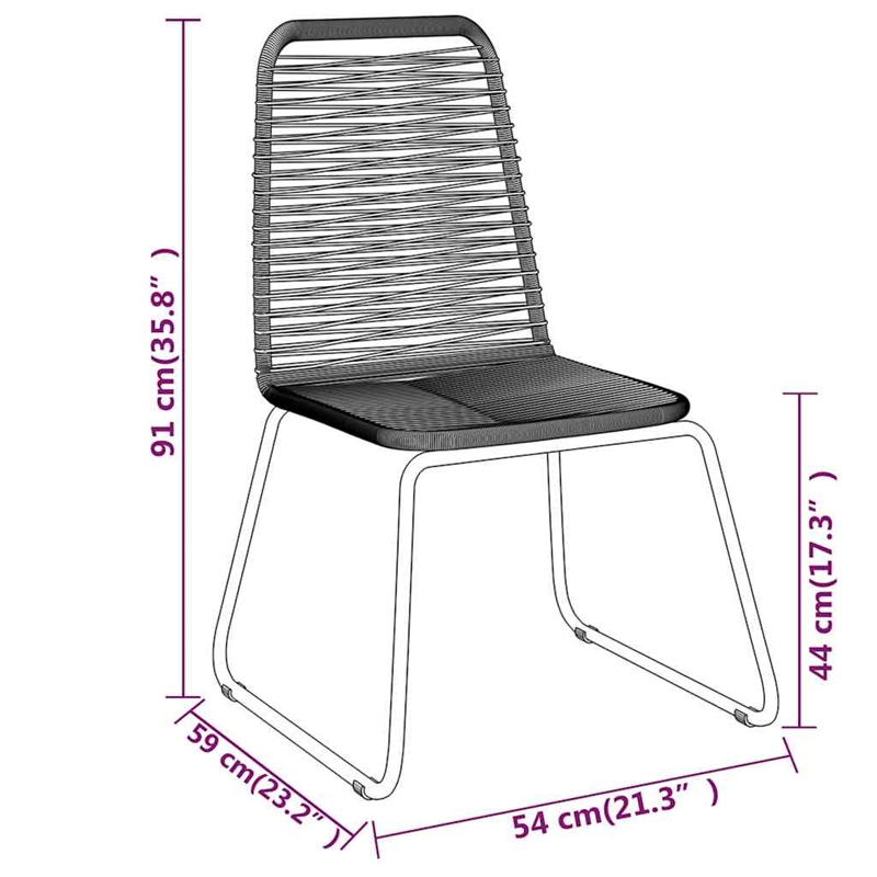 vidaXL Powder-Coated Steel/PE Rattan Garden Dining Set in Black