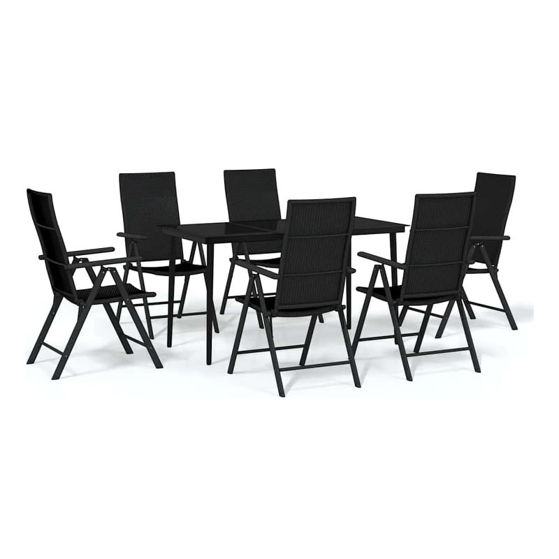 vidaXL Garden Dining Set in Black