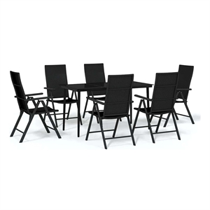 vidaXL Garden Dining Set in Black