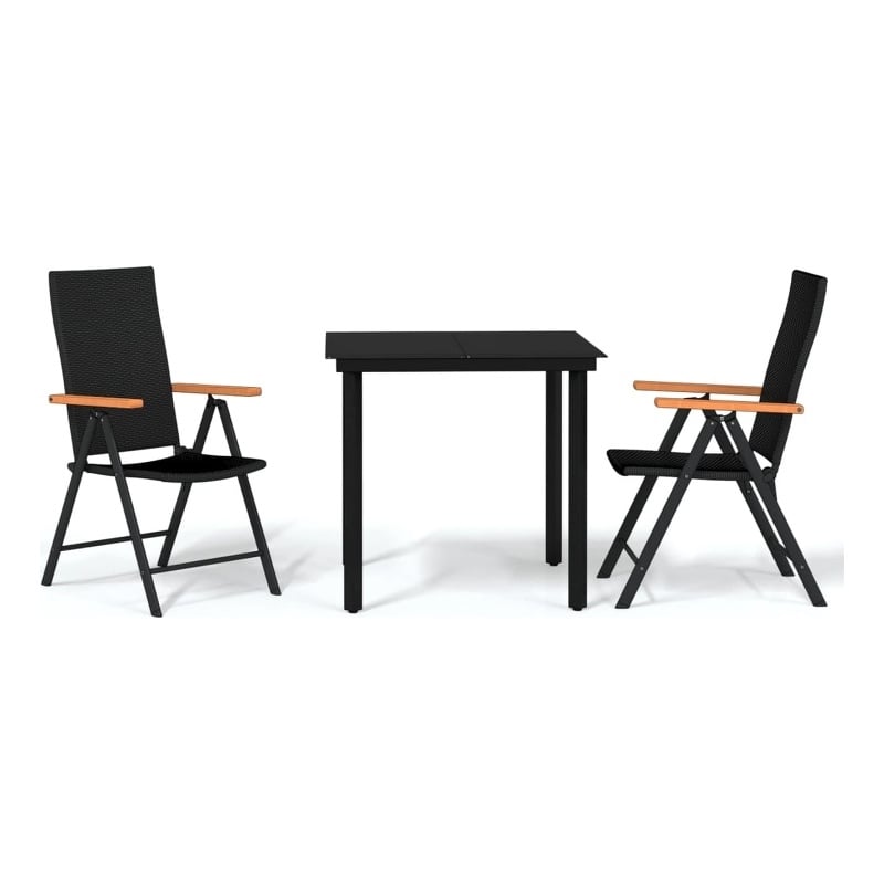 vidaXL Garden Dining Set in Black