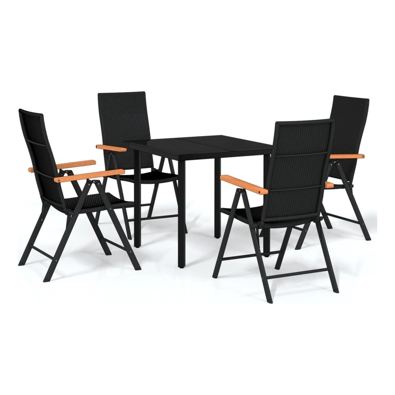 vidaXL Garden Dining Set in Black