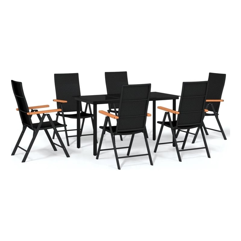 vidaXL Garden Dining Set in Black