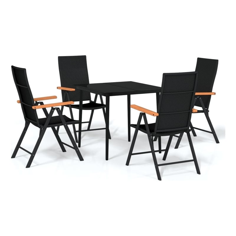 vidaXL Garden Dining Set in Black