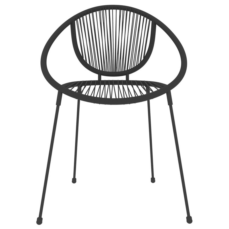 vidaXL Powder-Coated Steel & PVC Rattan Medium Dining Set in Black