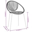 vidaXL Powder-Coated Steel & PVC Rattan Medium Dining Set in Black
