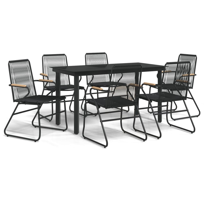 vidaXL Garden Dining Set in Black