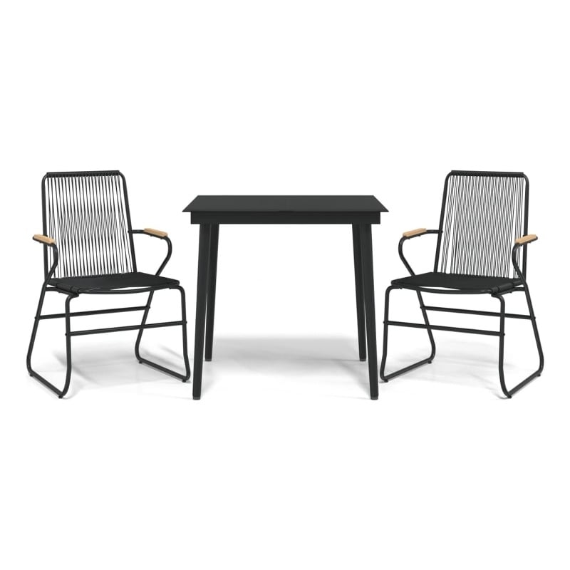 vidaXL Garden Dining Set in Black