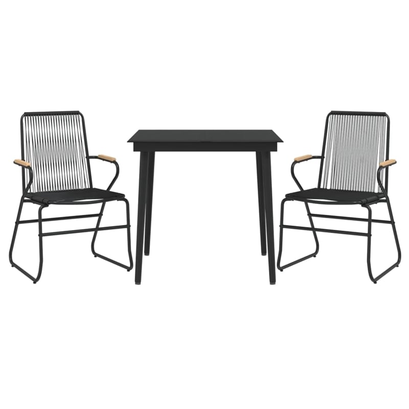 vidaXL Garden Dining Set in Black