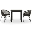 vidaXL Garden Dining Set in Black