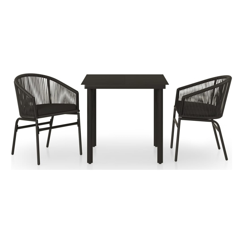 vidaXL Garden Dining Set in Black