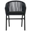 vidaXL Powder-Coated Steel/PVC Rattan Garden Dining Set in Black