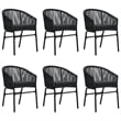 vidaXL Powder-Coated Steel/PVC Rattan Garden Dining Set in Black