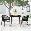 vidaXL Powder-Coated Steel & PVC Rattan Garden Dining Set in Black