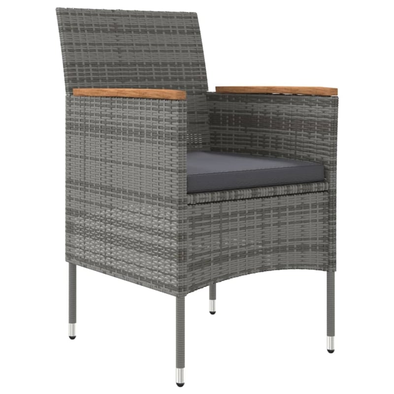 vidaXL Garden Dining Set in Gray and Black