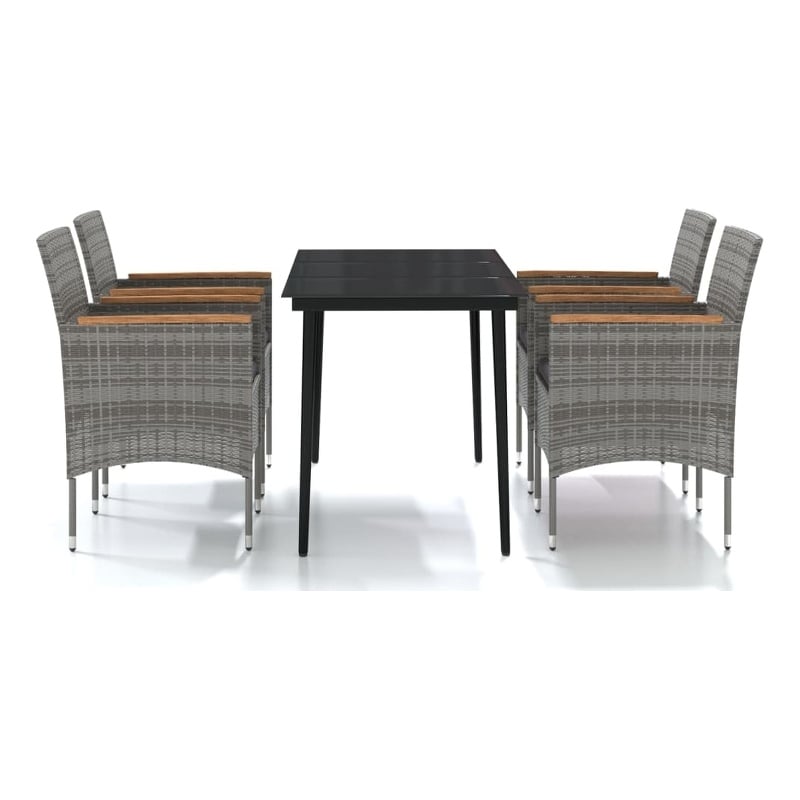 vidaXL Garden Dining Set in Gray and Black
