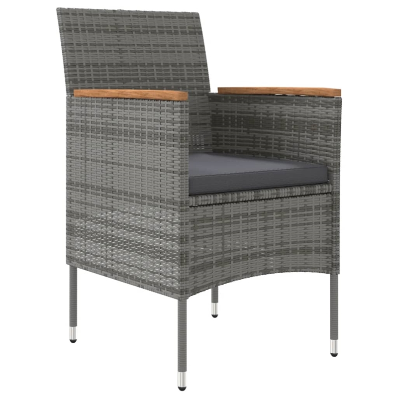 vidaXL Garden Dining Set in Gray and Black