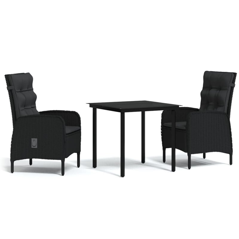 vidaXL Garden Dining Set in Black