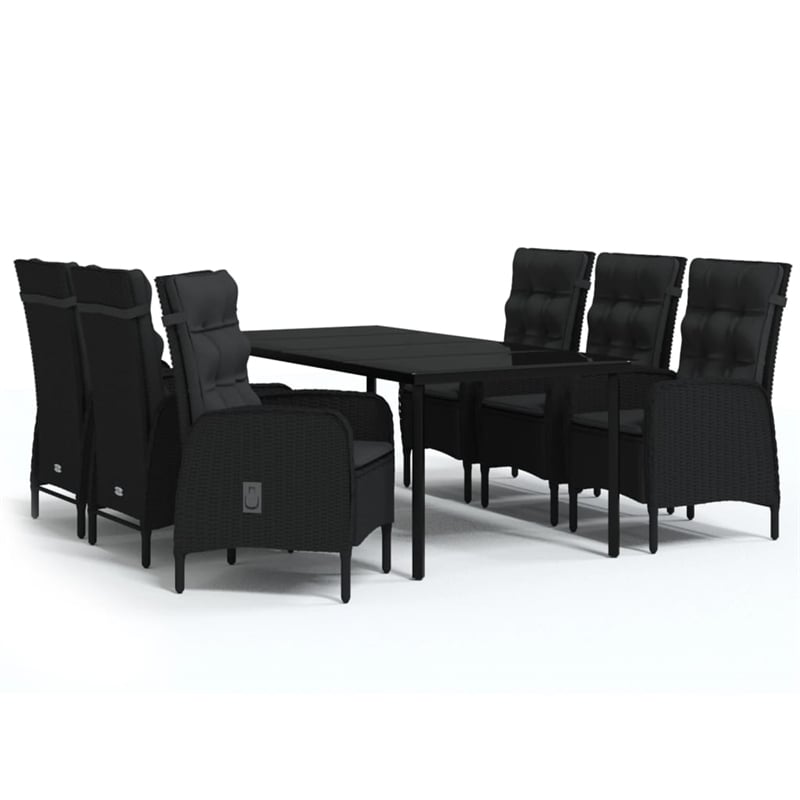 vidaXL Garden Dining Set in Black