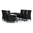 vidaXL Garden Dining Set in Black